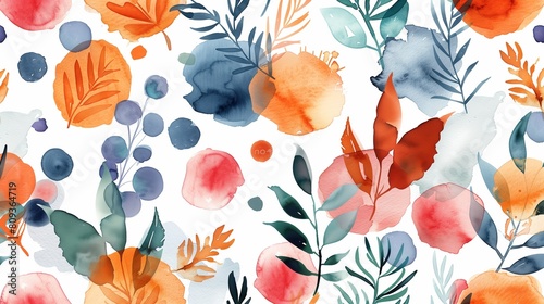 Seamless pattern of abstract watercolor on white background. Vector illustration