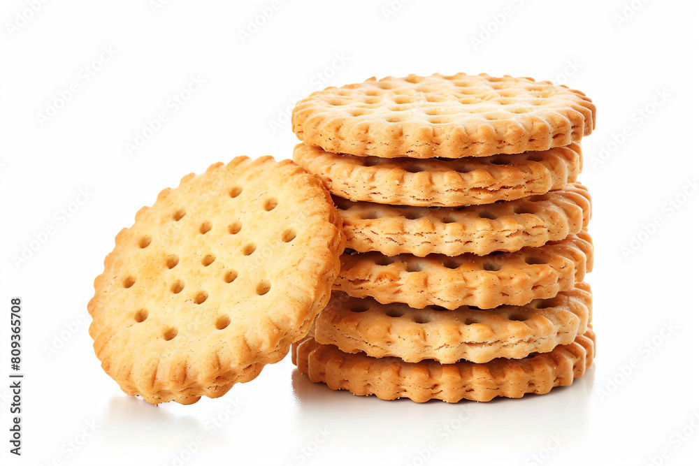 a stack of cookies with a bite taken out of one