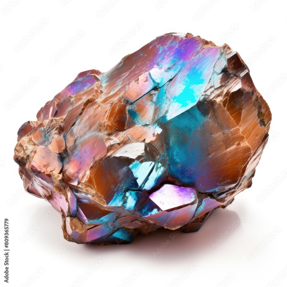 Obraz premium A shiny iridescence nugget with a smooth, glossy surface and a spectrum of colors, Ai Generated