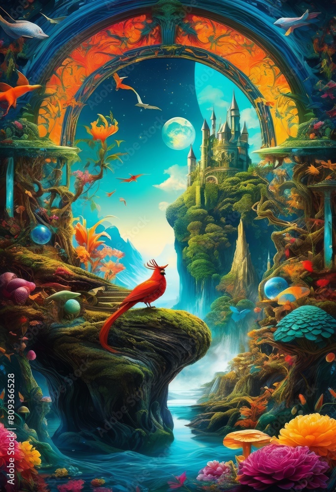 Fototapeta premium merging reality surreal compositions blended elements, artistic, craft, crafty, artsy, visual, arts, aesthetic, aesthetics, visuals, creative, unique