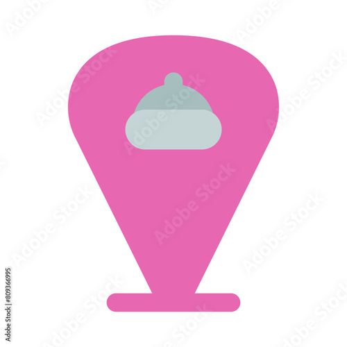 Location restaurant icon flat style