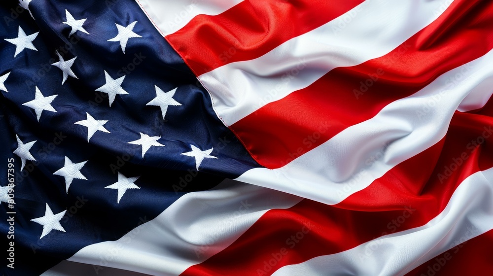 Vibrant American flag closeup with clear background, Ai Generated Vibrant American flag closeup with clear background, Ai Generated