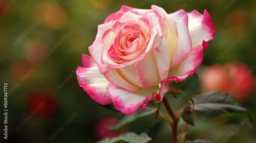 Pink and white contrast in a rose displaying its innate beauty Pink and white contrast in a rose displaying its innate beauty