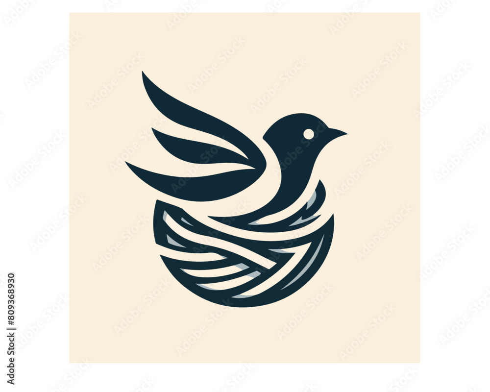 Obraz premium Bird in Nest logo