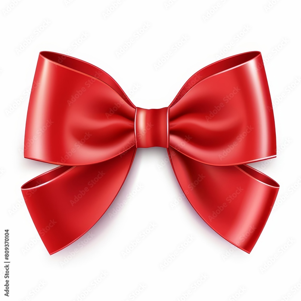Vibrant red gift bow ribbon vector for festive decoration, Ai Generated Vibrant red gift bow ribbon vector for festive decoration, Ai Generated