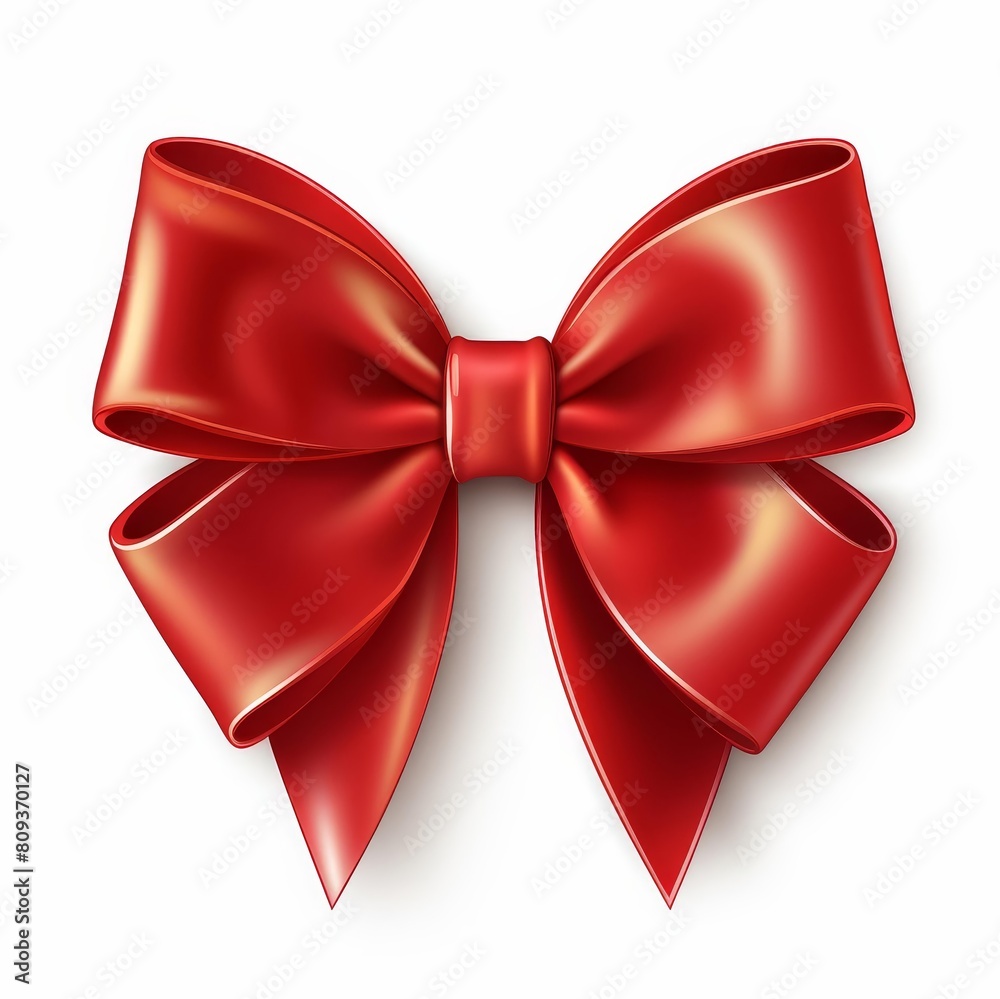 Realistic vector illustration of a shiny gift bow, isolated, Ai Generated Realistic vector illustration of a shiny gift bow, isolated, Ai Generated