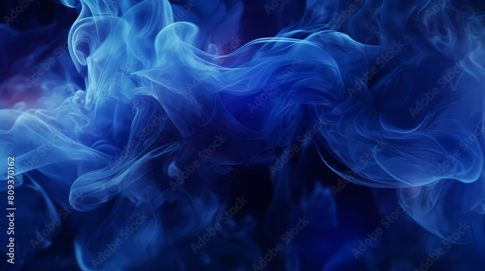 Fototapeta premium Abstract blue smoke wavy lines