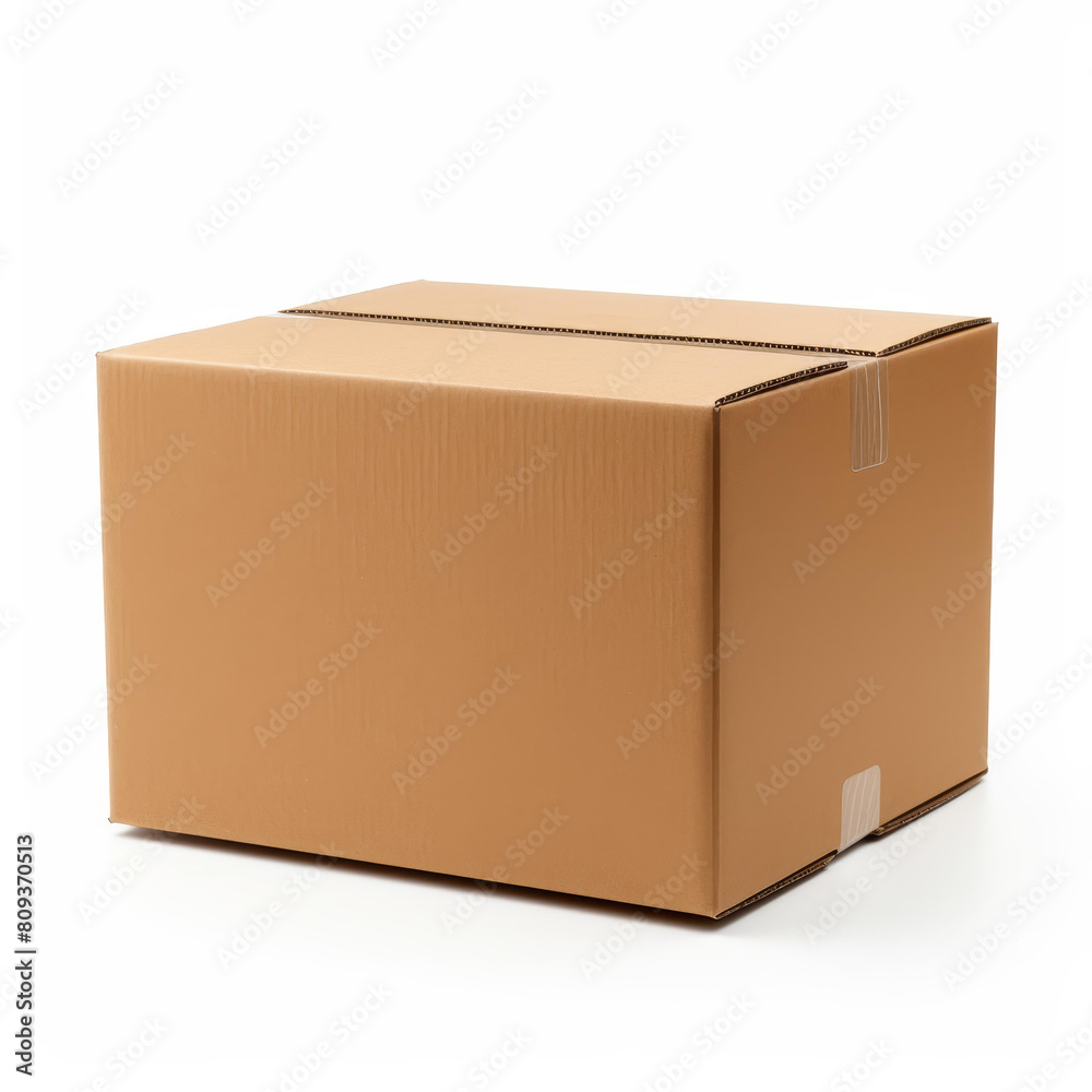 Brown cardboard box isolated on a white background, Ai Generated Brown cardboard box isolated on a white background, Ai Generated