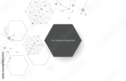 white technology vector background.abstract geometric hexagon shape.
