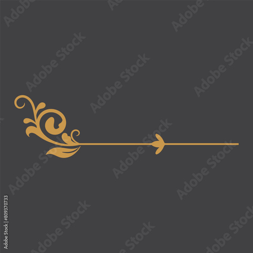 Golden Vintage Ornament. Golden Border ornament.Suitable for wedding invitation card.