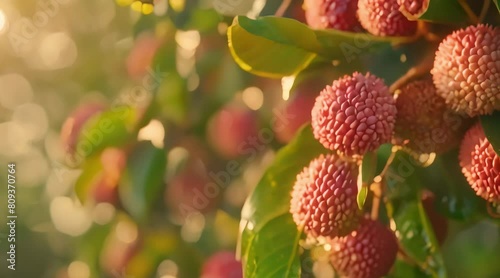 lychees on the tree. 4k video photo