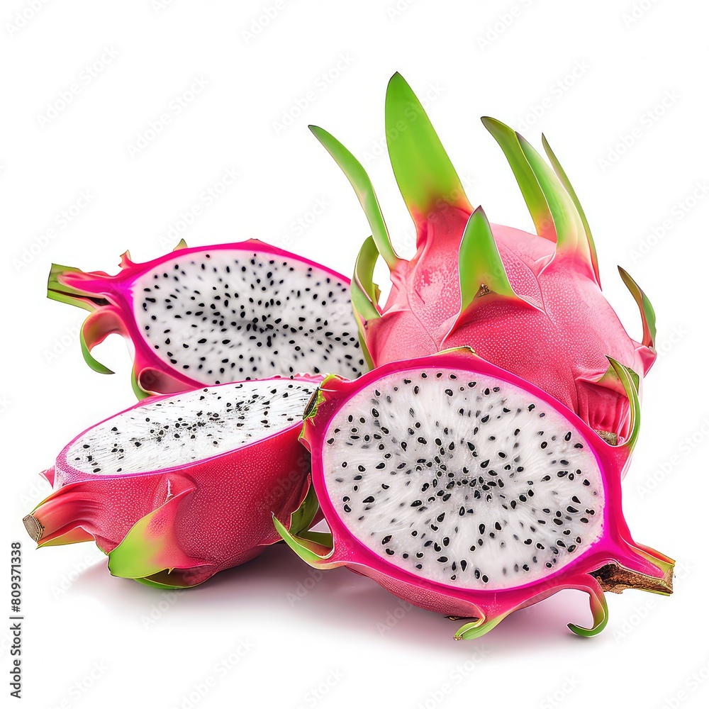 Dragon fruit On White Background, Generative AI Dragon fruit On White Background, Generative AI