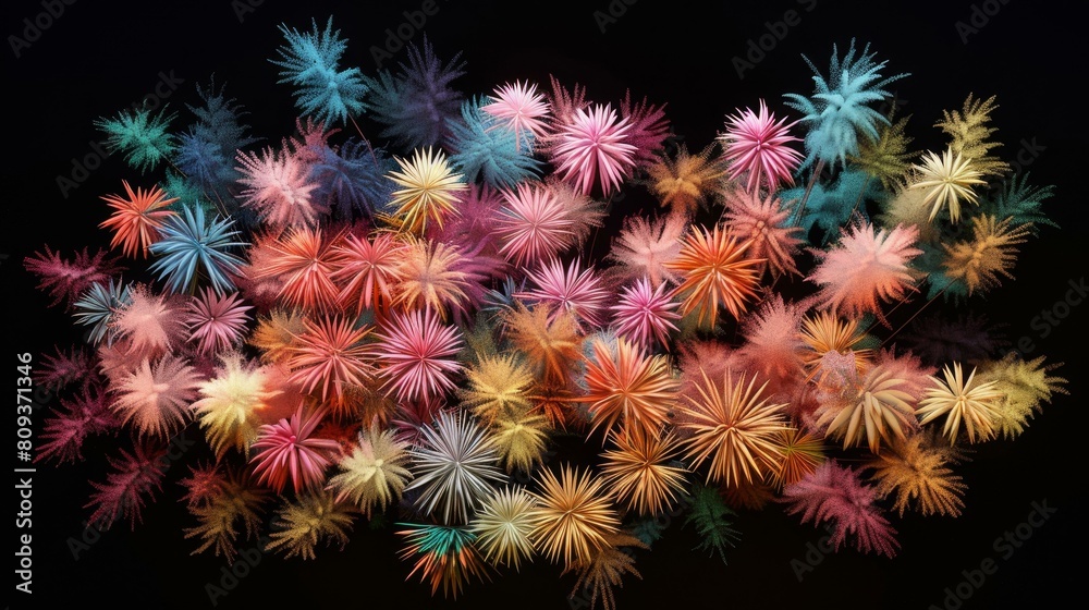 Vivid firework display lights up the sky with vibrant hues, Ai Generated Vivid firework display lights up the sky with vibrant hues, Ai Generated