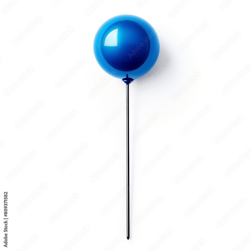 Vibrant blue pin perfectly isolated on a stark white background, Ai Generated Vibrant blue pin perfectly isolated on a stark white background, Ai Generated