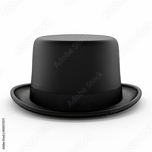 Classic black bowler hat isolated on a crisp white background, Ai Generated