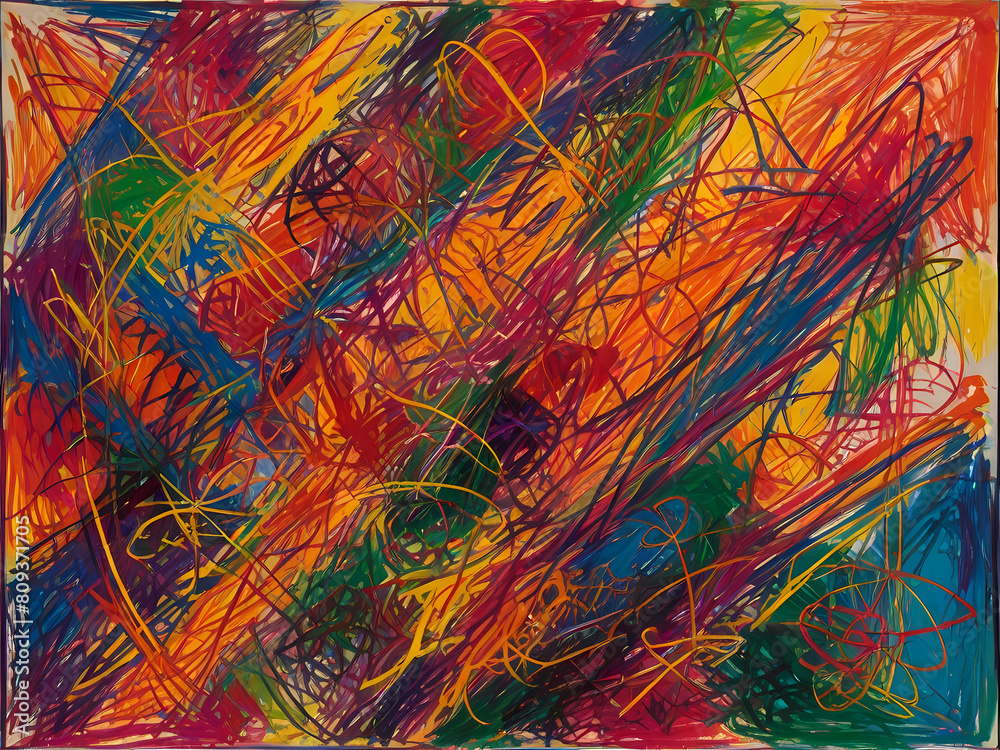 Abstract Random Colored Scribbles Background Abstract Random Colored Scribbles Background
