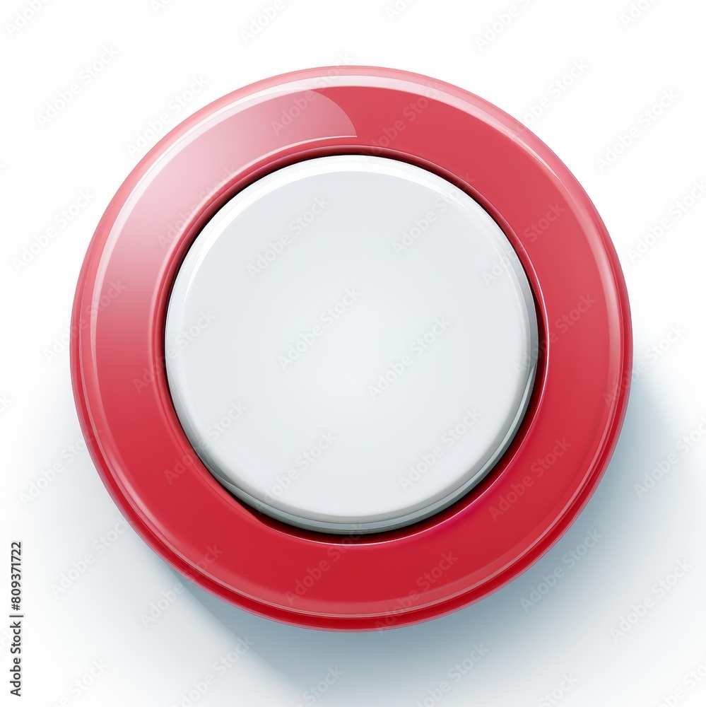 An easy button isolated on a clear white background, Ai Generated