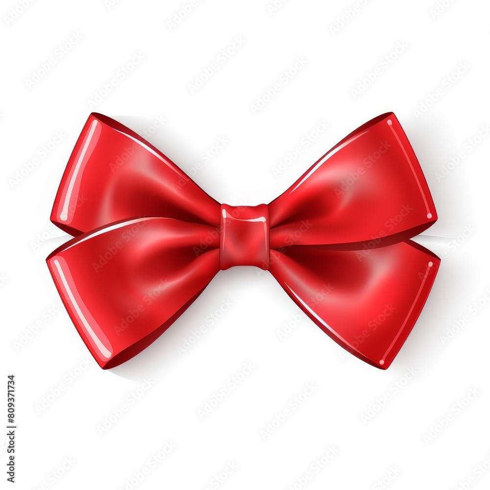 Vibrant red gift bow ribbon vector for festive decoration, Ai Generated