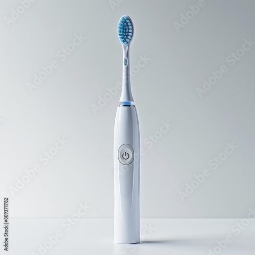 electric toothbrush with easy button isolated on isolated background photo