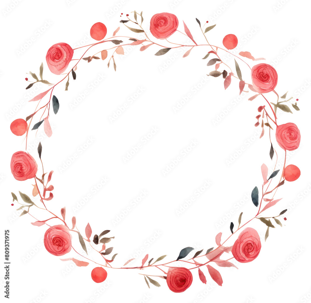 PNG Little red rose circle border pattern flower wreath PNG Little red rose circle border pattern flower wreath