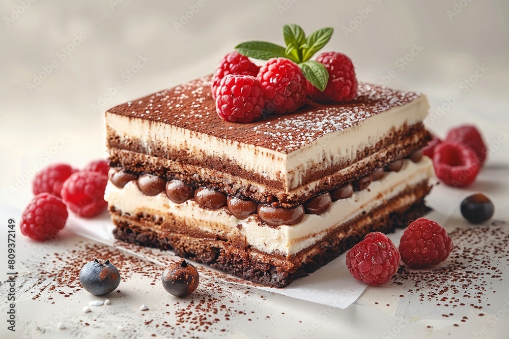 a photo of Tiramisu, colorful and appetizing sweet treats, isolated on white background a photo of Tiramisu, colorful and appetizing sweet treats, isolated on white background