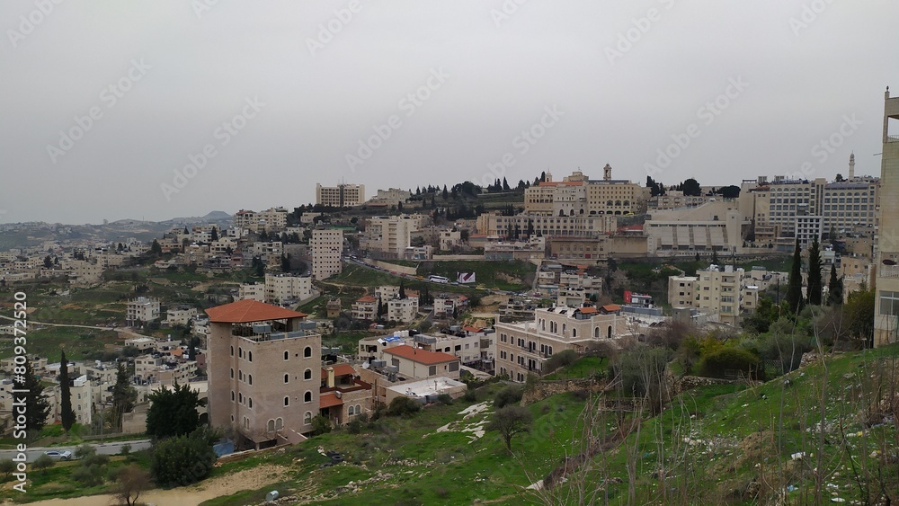 Spring view in the city of Bethlehem in the West Bank in Palestine.