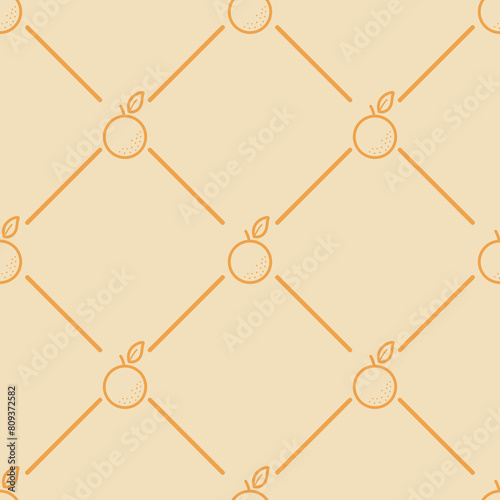 seamless pattern with orange and lattice for summer on orange background	
