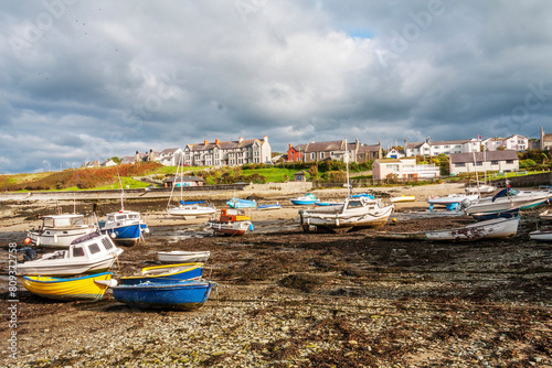 Boats in Cemaes Bay harbour, Anglesey, Wales, UK photo