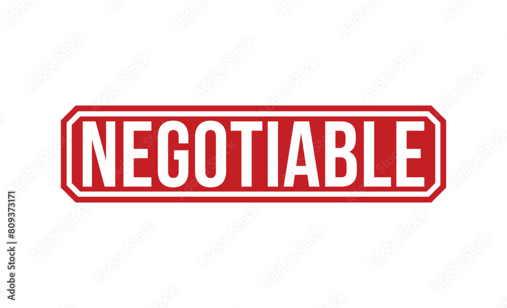 Negotiable stamp red rubber stamp on white background. Negotiable stamp sign. Negotiable stamp.