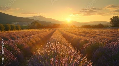 Provence Sunrise  Lavender Fields in the Morning Light