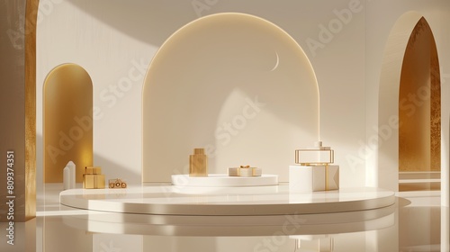 Elegant Gift Boxes Luminous arches in opulent gold palette