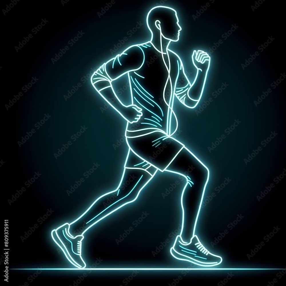 Obraz premium Male running person silhouette