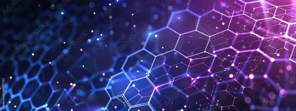 Abstract purple and blue background with a hexagon pattern for technology, science or business concept vector illustration. Abstract purple and blue background with a hexagon pattern for technology, science or business concept vector illustration.