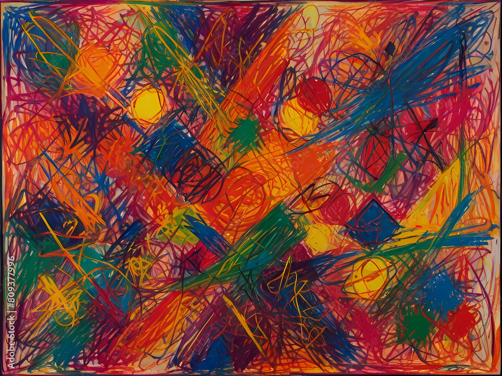 Abstract Random Colored Scribbles Background Abstract Random Colored Scribbles Background