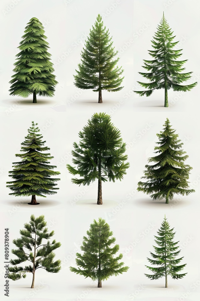 Realistic Greek plant Christmas trees in stop-motion animation