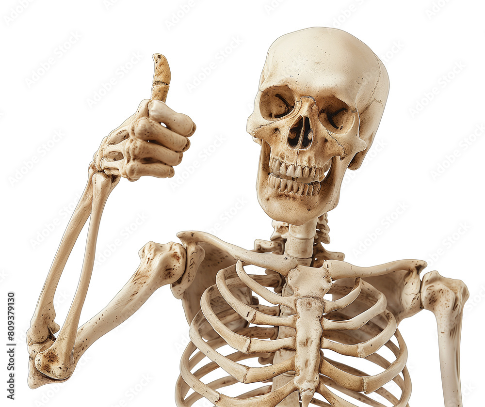Smiling Skeleton Giving Thumbs Up, Skeletal Anatomy Display