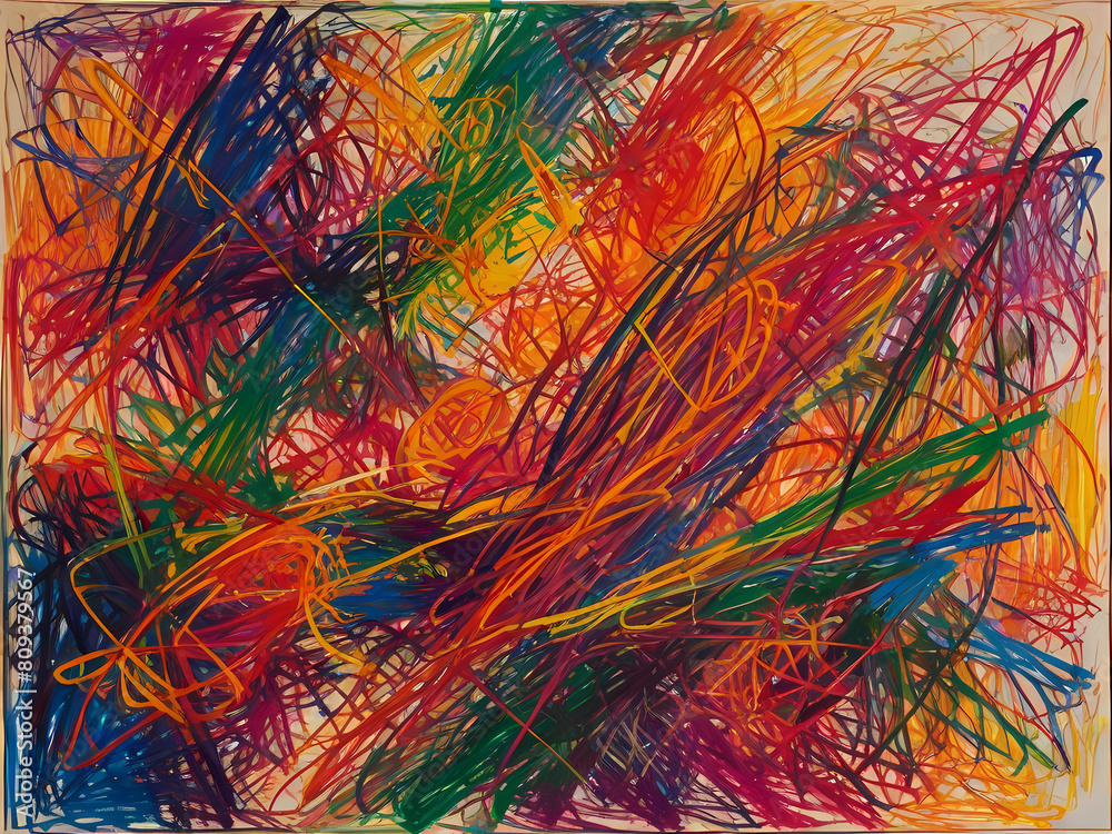 Abstract Random Colored Scribbles Background Abstract Random Colored Scribbles Background