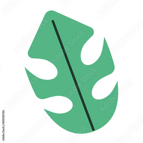 Geometric leaf icon Environment Vector illustration