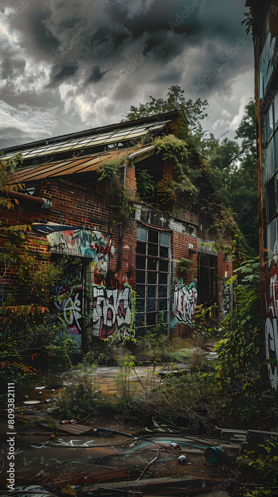 The Forgotten Echoes of Urban Life: A Poignant View of Street Art and Urban Decay Through Urban Exploration