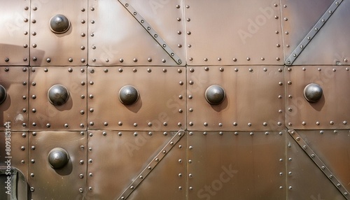 metal texture background with rivets and bolts generative ai
