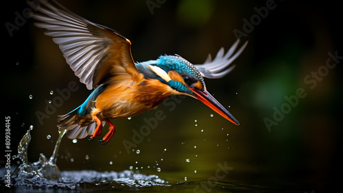 White-throated Kingfisher taking a bath photo