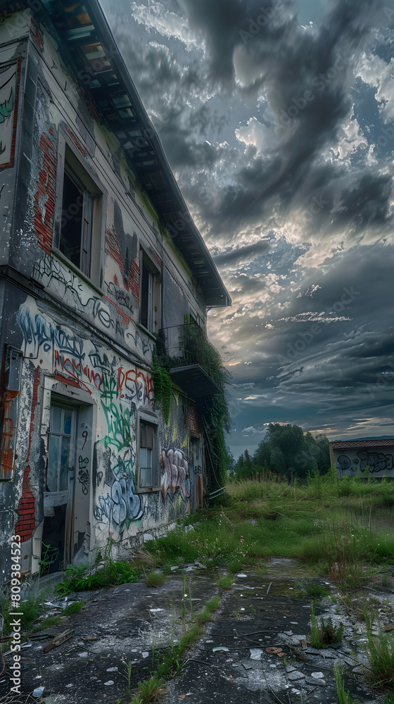 The Forgotten Echoes of Urban Life: A Poignant View of Street Art and Urban Decay Through Urban Exploration