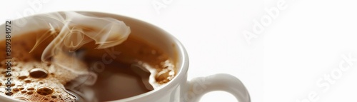 Coffee Cup, A close-up shot of a steaming cup of coffee, isolated on a white background