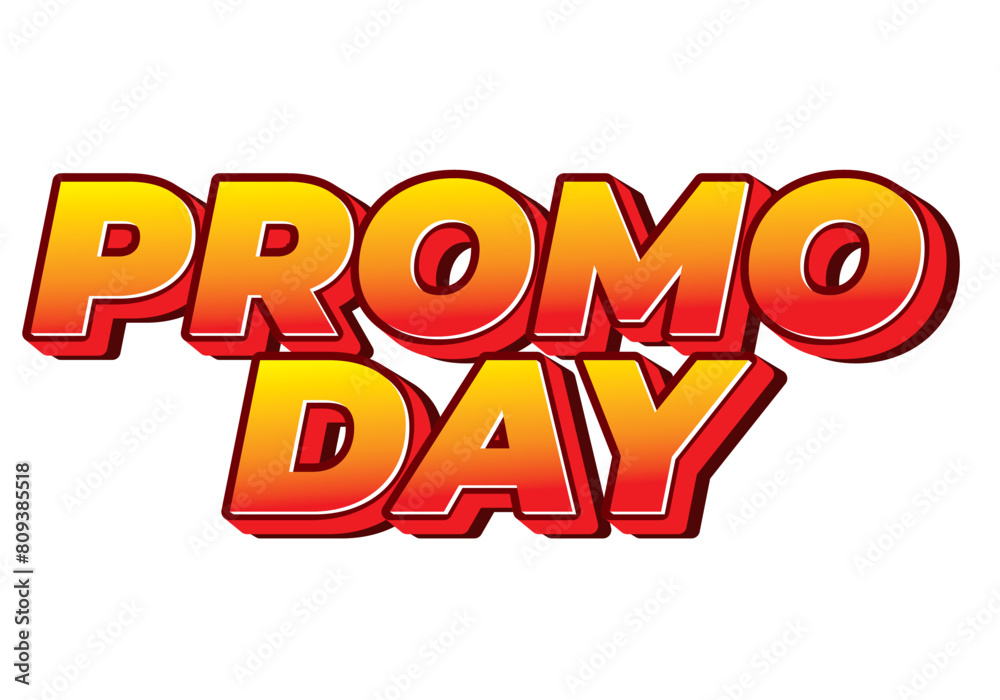 Promo day. Text effect in 3D style with good colors Promo day. Text effect in 3D style with good colors