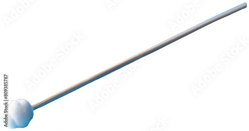 a close up of a toothbrush with a toothpick on a blue surface, transparent background png photo