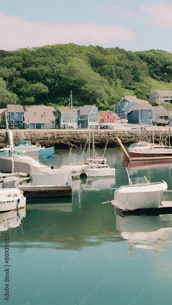Fototapeta premium View of the village harbor