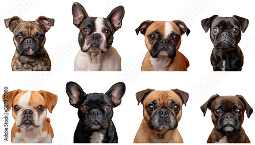 a group of dogs with different colored backgrounds  transparent background png