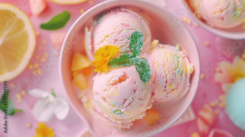 Cute pastel-colored ice cream