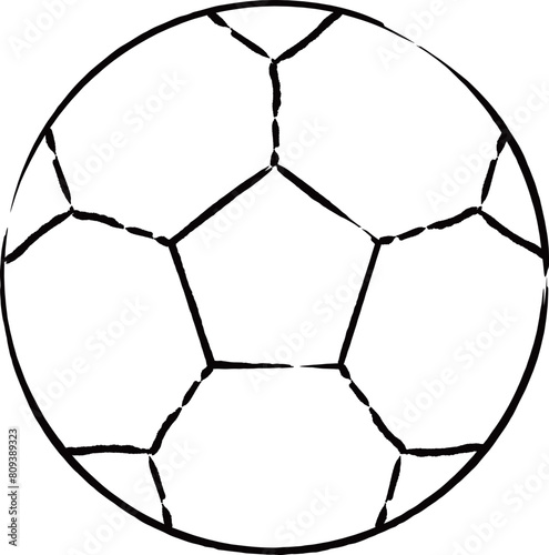 筆書きスポーツ用品イラスト　サッカーボール