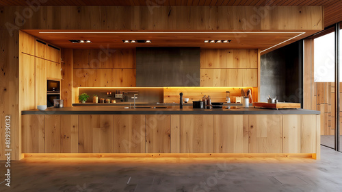 modern kitchen wooden interior design 